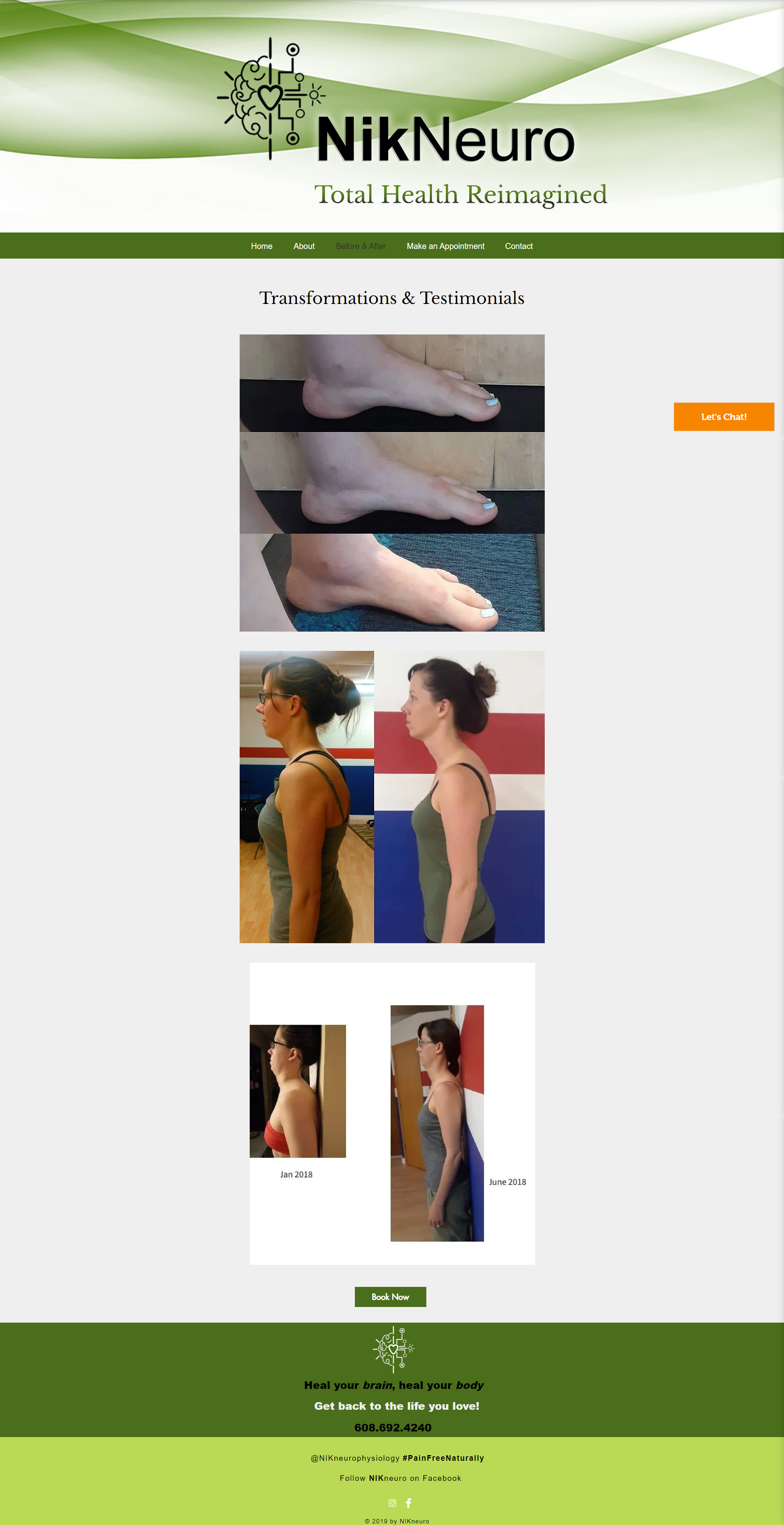 The original Testimonials page, where each quote was hidden inside an image hover state.
